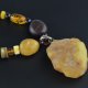 Baltic amber necklace with raw amber pendant